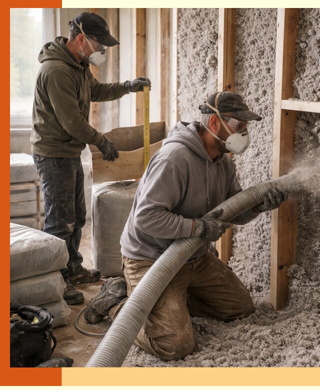 Утепление таунхауса эковатой в Карасук для максимально теплых стен