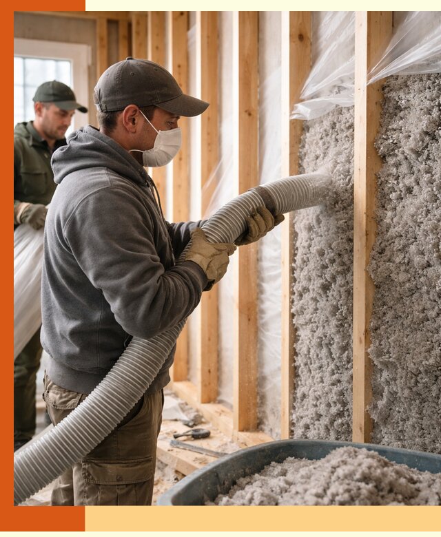 Утепление каркасного дома эковатой в Карасук — качественно и надолго