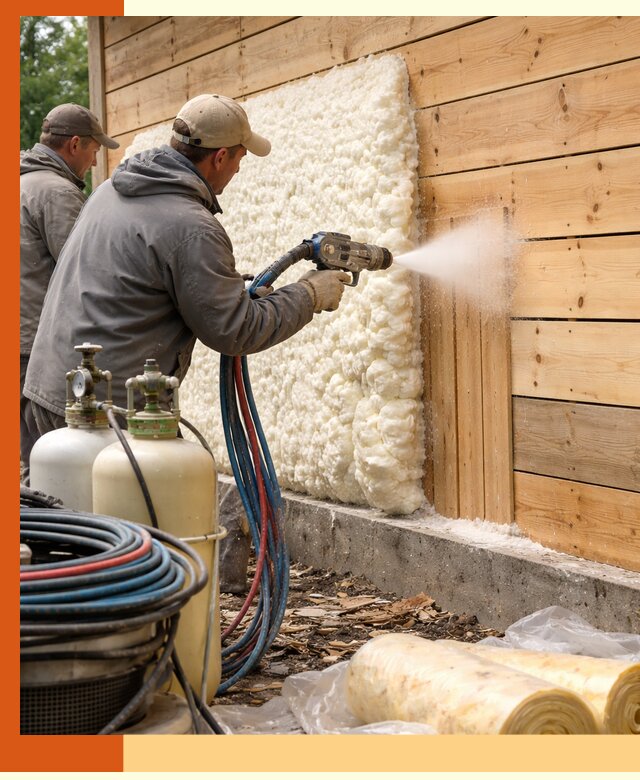 Утепление деревянного дома пенополиуретаном в Карасук