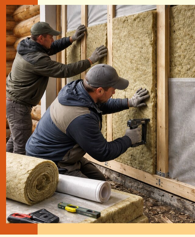 Утепление бревенчатого дома под ключ в Карасук