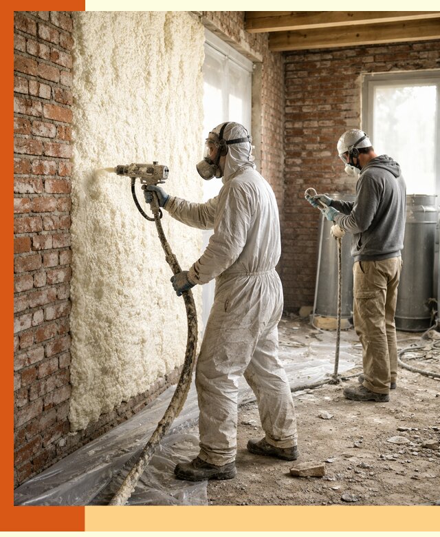 Утепление кирпичного дома пенополиуретаном в Карасук