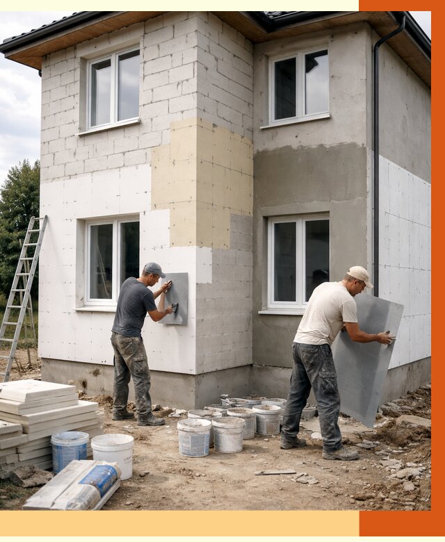 Утепление дома из газобетона в Карасук от 4266 руб./м² — заказать у ТепломастерКск