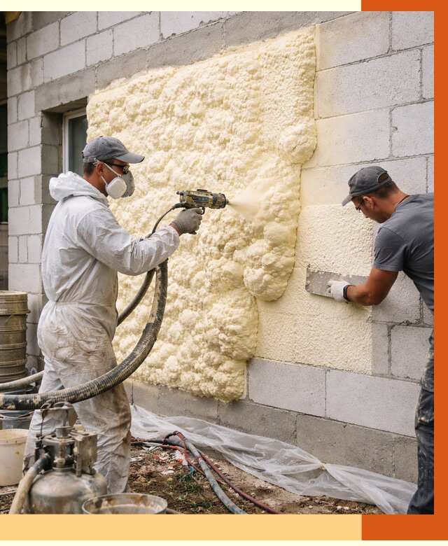 Утепление дома из газобетона ППУ в Карасук от 4875 руб./м² под ключ | ТепломастерКск