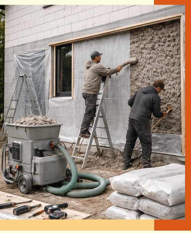 Утепление дома из газобетона эковатой в Карасук от 4571 руб./м2 | ТепломастерКск