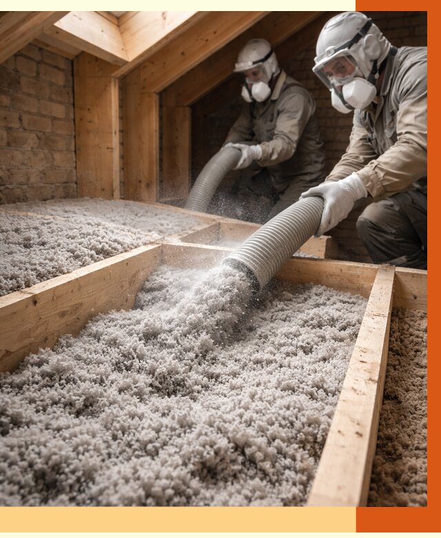 Утепление коттеджа эковатой в Карасук от 2539 руб./м² — комплексная задувка и монтаж | ТепломастерКск