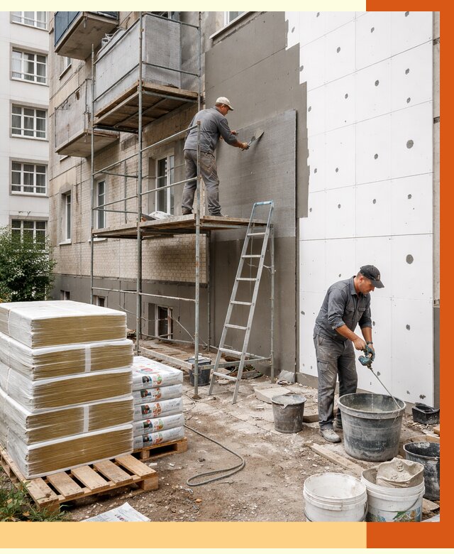 Утепление квартиры снаружи в Карасук от 6247 руб/м2 под ключ | ТепломастерКск