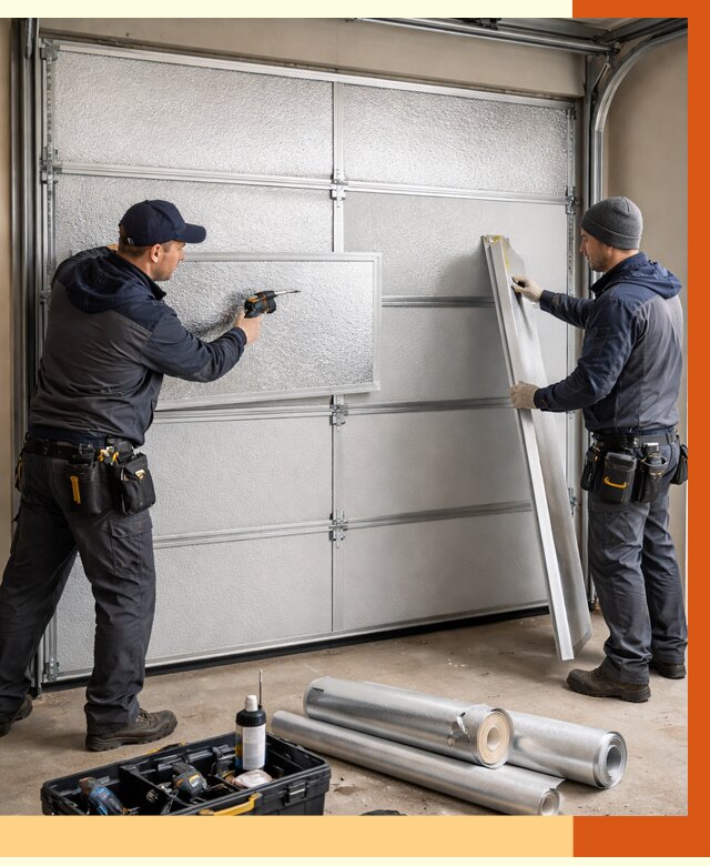 Утепление гаражных ворот в Карасук от 7973 руб/м2 — надежно и быстро | ТепломастерКск