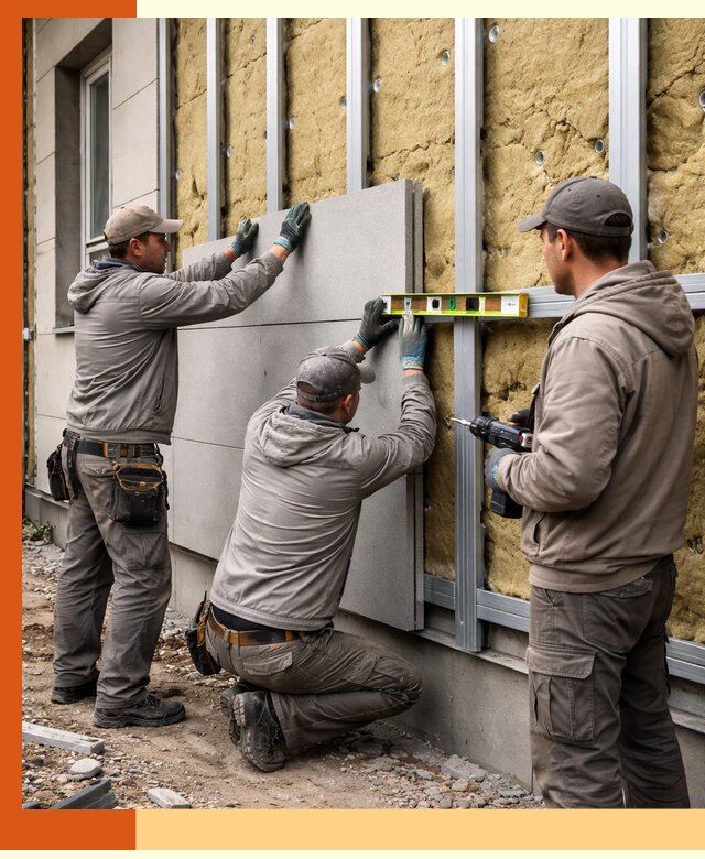 Утепление вентилируемого фасада под ключ в Карасук