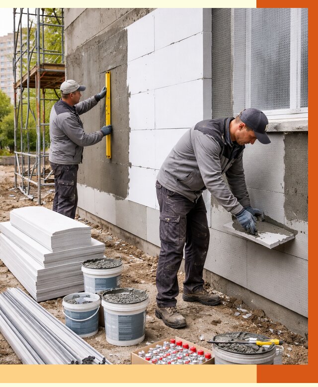 Утепление фасада и стен снаружи в Карасук от 4266 руб. | ТепломастерКск