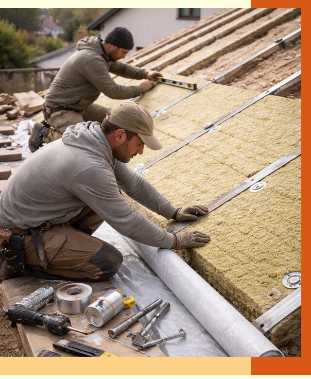 Утепление крыши снаружи в Карасук под ключ от 1219 руб./м2 | ТепломастерКск