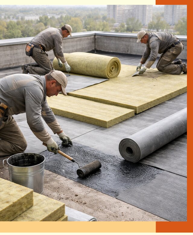 Утепление плоской крыши в Карасук от 7313 руб./м2 под ключ | ТепломастерКск