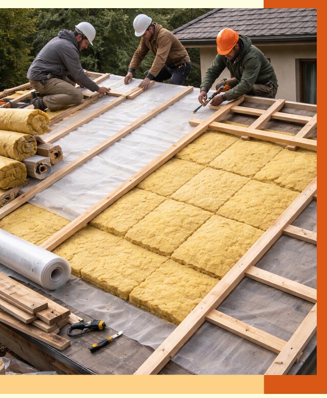 Утепление скатной крыши в Карасук от 1270 руб./м2 под ключ | ТепломастерКск