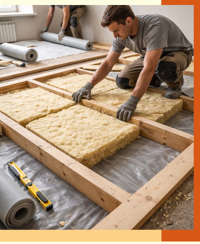 Утепление деревянного пола в Карасук от 1524 руб./м2 под ключ | ТепломастерКск