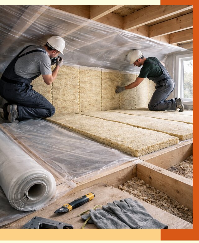 Утепление перекрытий в Карасук от 2895 руб/м2 — утепление межэтажных и чердачных | ТепломастерКск