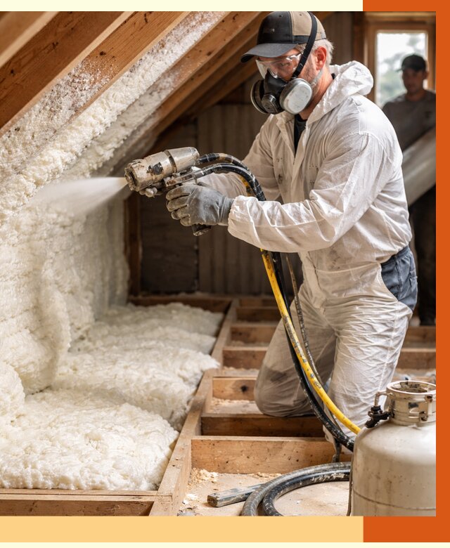 Утепление чердака ППУ в Карасук от 8755 руб./м2 — услуга под ключ | ТепломастерКск