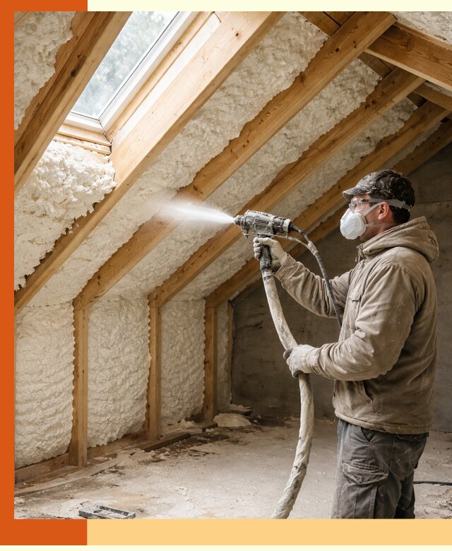 Утепление мансарды ППУ в Карасук быстро и надежно