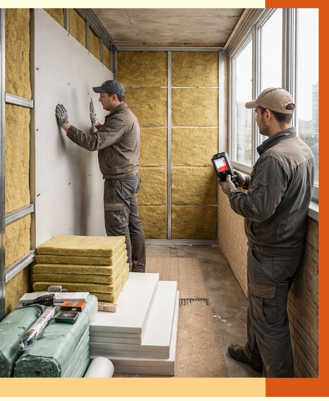 Утепление балкона в Карасук от 4571 руб. под ключ | ТепломастерКск