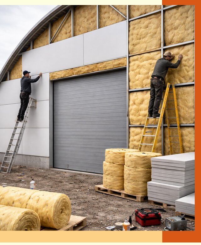 Утепление ангара пенополиуретаном в Карасук от 7313 руб./м² — комплекс от ТепломастерКск