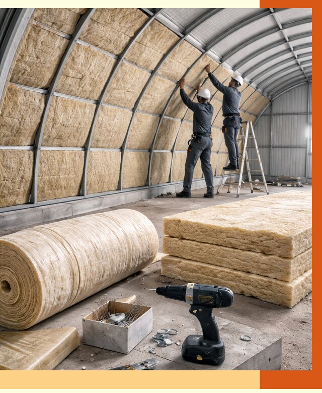 Утепление арочного ангара в Карасук от 3250 руб./м2 под ключ | ТепломастерКск