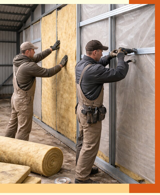 Утепление металлического ангара в Карасук от 4825 руб/м2 — услуги под ключ | ТепломастерКск