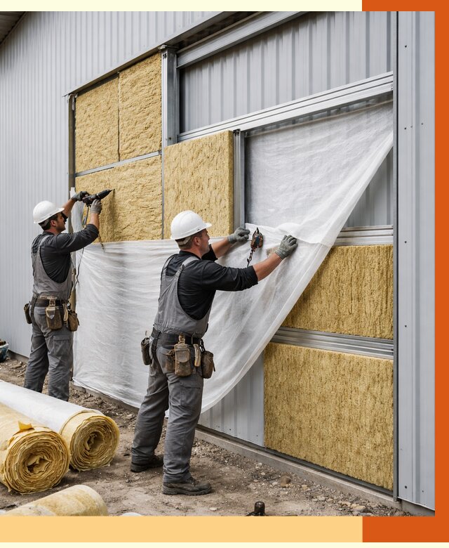 Утепление металлического склада в Карасук от 4571 руб/м2 — комплексное утепление под ключ | ТепломастерКск