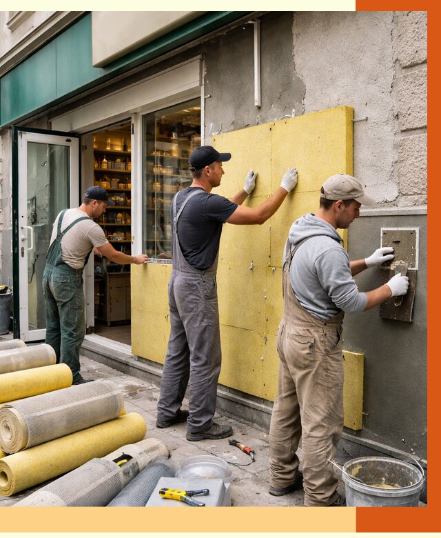 Утепление магазина в Карасук от 4571 руб/м2 — цена, стены и снаружи | ТепломастерКск