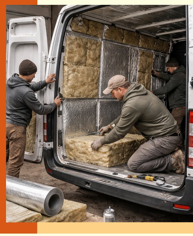 Утепление фургона в Карасук: профессиональная теплоизоляция и шумоизоляция
