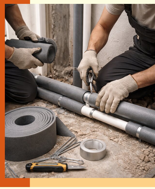 Утепление труб водоснабжения в Карасук — монтаж и защита сети