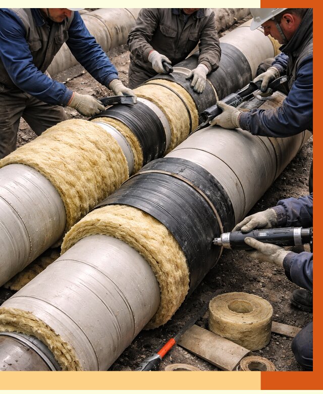 Утепление трубопровода в Карасук под ключ от 1879 руб. — надежно и выгодно | ТепломастерКск