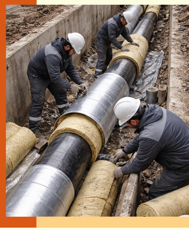 Утепление теплотрассы в Карасук: утеплительные работы и материалы