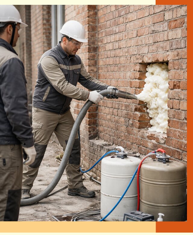 Заливка ППУ в пустоты кирпичной стены в Карасук от 2793 руб. | ТепломастерКск