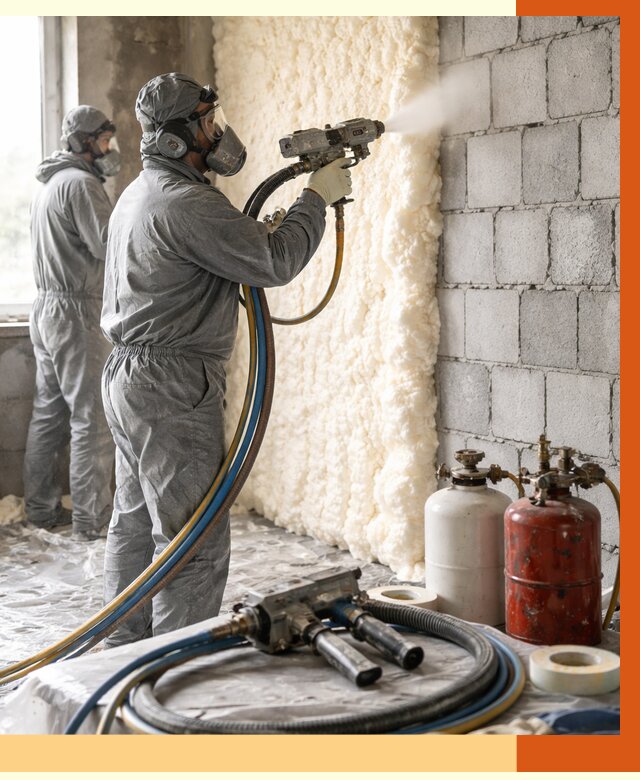 Утепление блочной стены ППУ в Карасук от 4317 руб./м² — ТепломастерКск