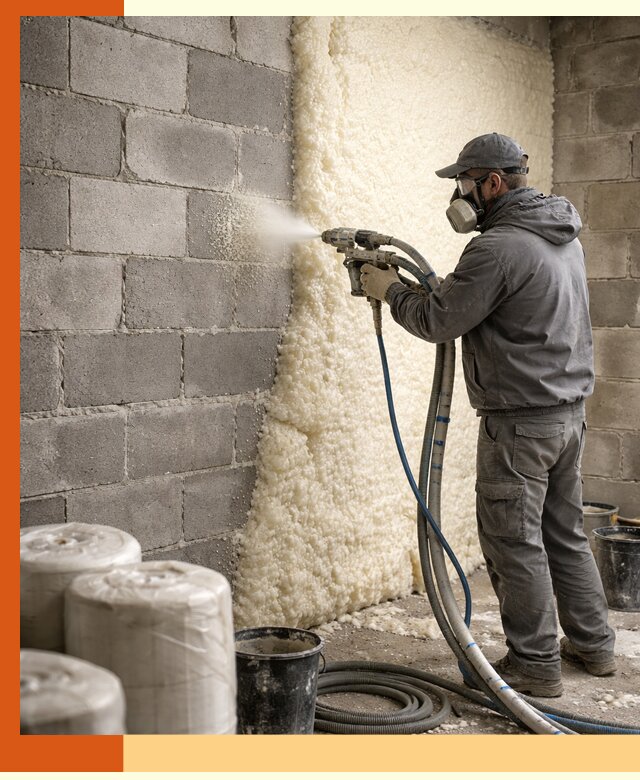 Утепление блочной стены ППУ в Карасук качественно и надёжно