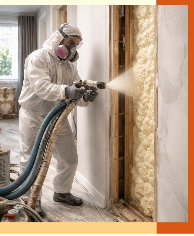 Межстеновое утепление ППУ в Карасук от 2793 руб/м2 — межстенное утепление под ключ | ТепломастерКск