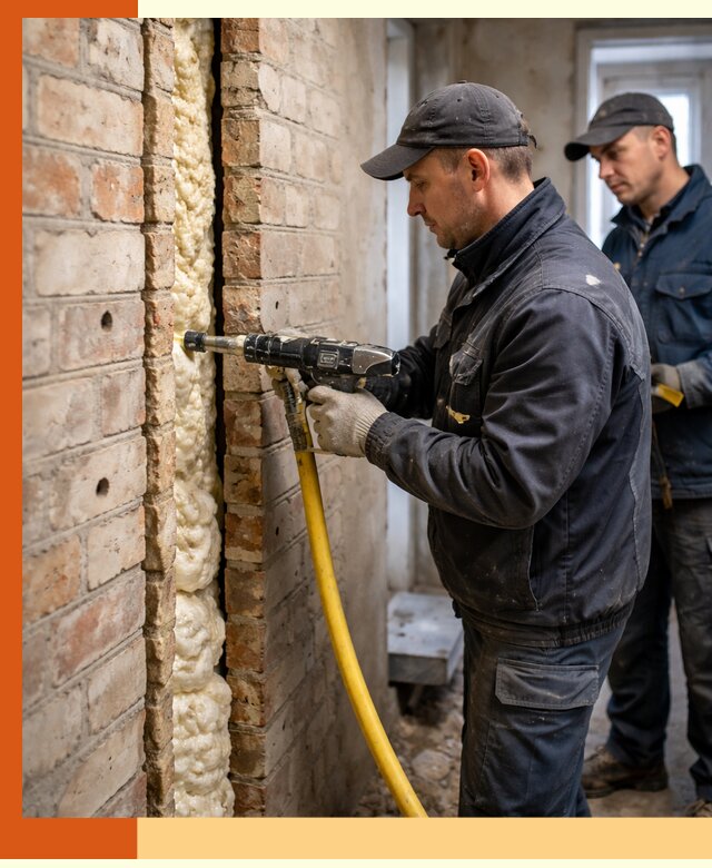 Межстеновое утепление пенополиуретаном в Карасук