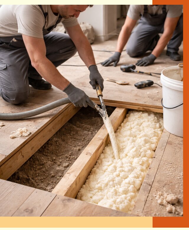 Заполнение пустот пола в Карасук от 2742 руб. — утепление пустот пола под ключ | ТепломастерКск