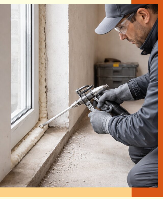 Герметизация стыков ППУ в Карасук от 1676 руб. за м2 — утепление примыканий под ключ | ТепломастерКск