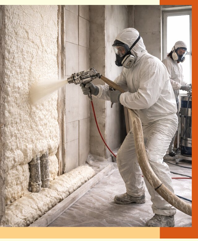 Напыление пенополиуретана в Карасук от 7618 руб./м2 — услуги и монтаж ППУ | ТепломастерКск