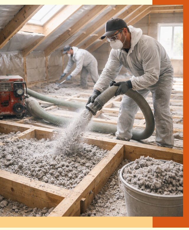 Утепление эковатой в Карасук от 2996 руб./м2 — монтаж и задувка | ТепломастерКск