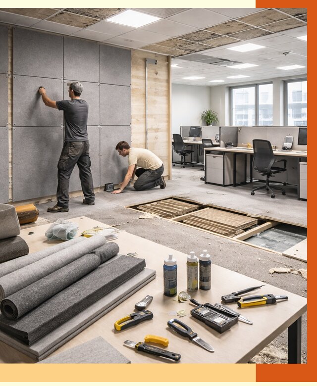 Профессиональная шумоизоляция офиса в Карасук от 6856 руб. за м2 | ТепломастерКск