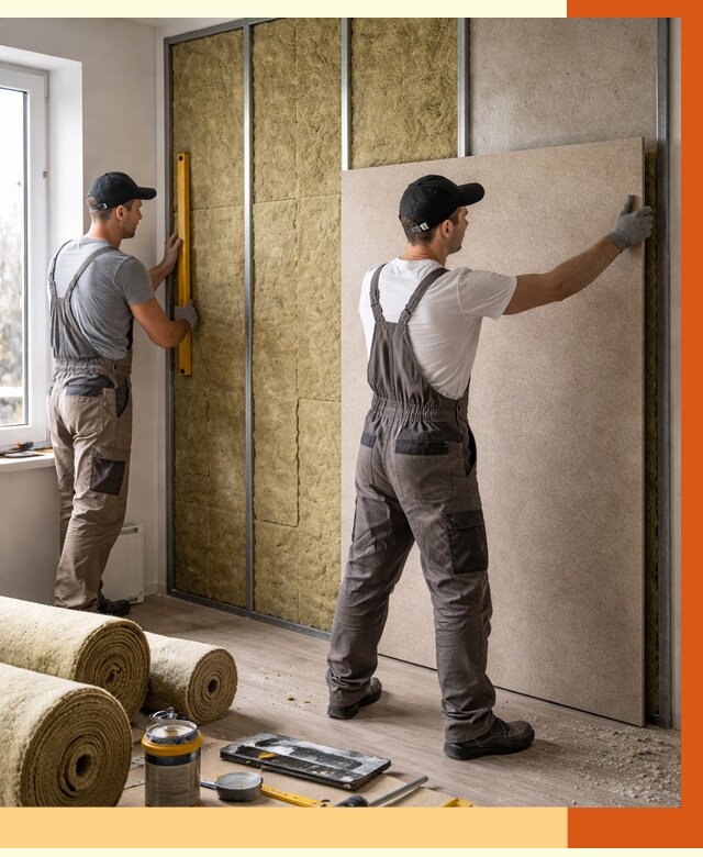 Шумоизоляция стен в Карасук от 4571 руб/м2 — звукоизоляция стен под ключ | ТепломастерКск