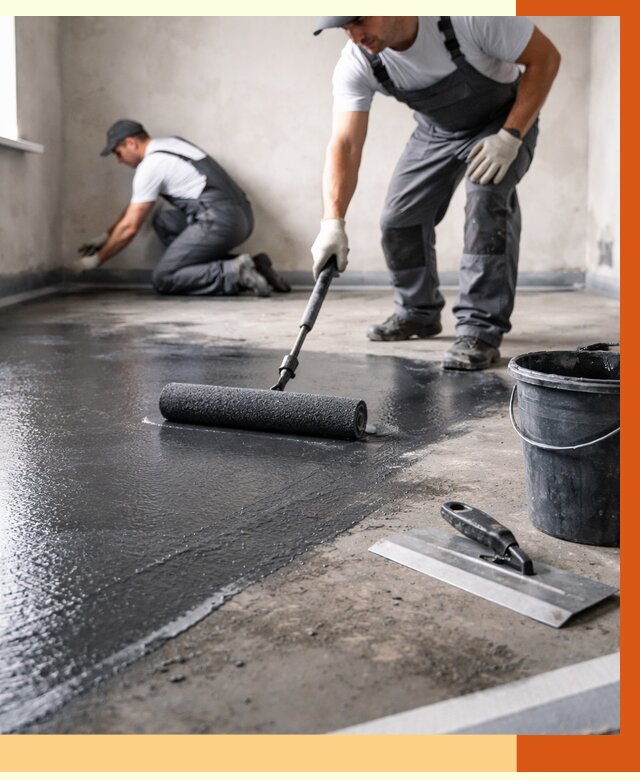 Профессиональная гидроизоляция пола в Карасук от 8633 руб. под ключ | ТепломастерКск
