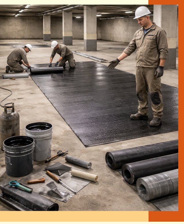 Гидроизоляция паркинга в Карасук от 1219 руб/м² — профессиональная защита | ТепломастерКск