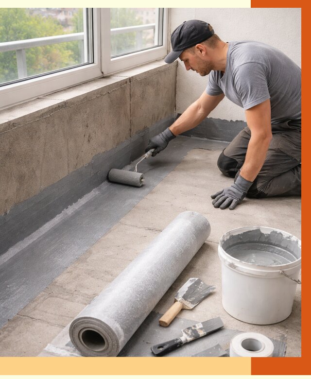 Профессиональная гидроизоляция балкона в Карасук от 4266 руб. | ТепломастерКск