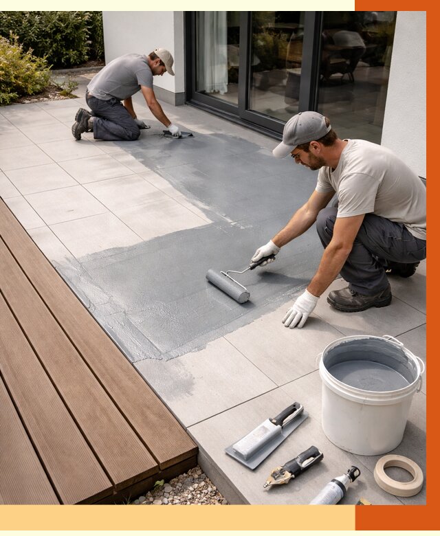 Гидроизоляция террасы в Карасук под ключ от 7618 руб./м² | ТепломастерКск