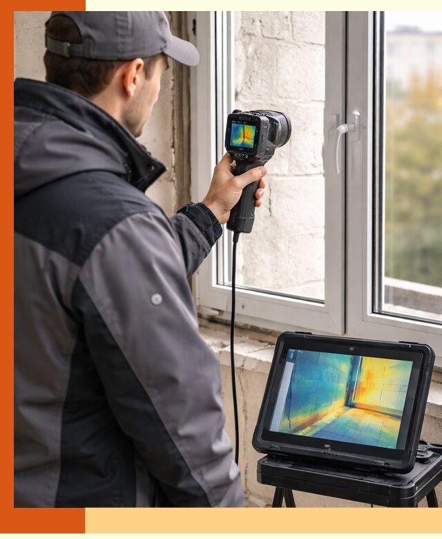 Тепловизионное обследование дома в Карасук для выявления утечек тепла