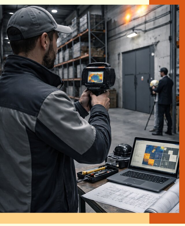 Тепловизионное обследование склада в Карасук от 6602 руб. | ТепломастерКск