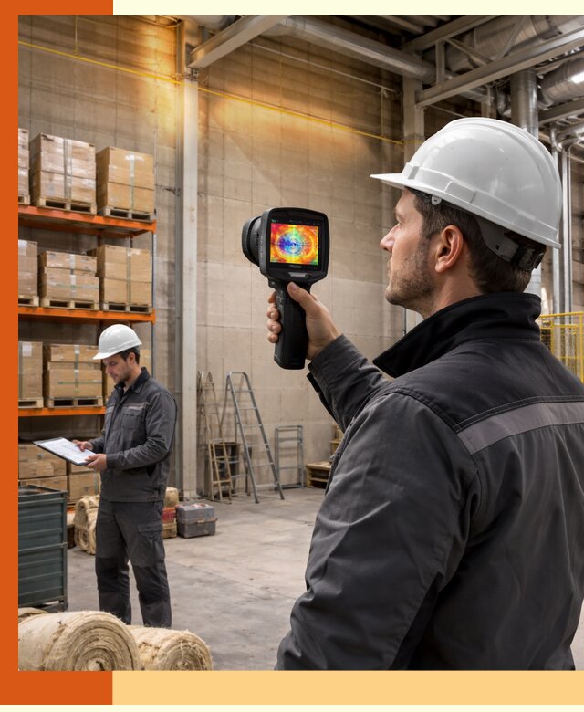 Тепловизионное обследование склада и выявление утечек в Карасук