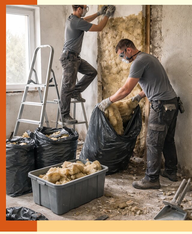 Демонтаж старого утеплителя и вывоз отходов в Карасук