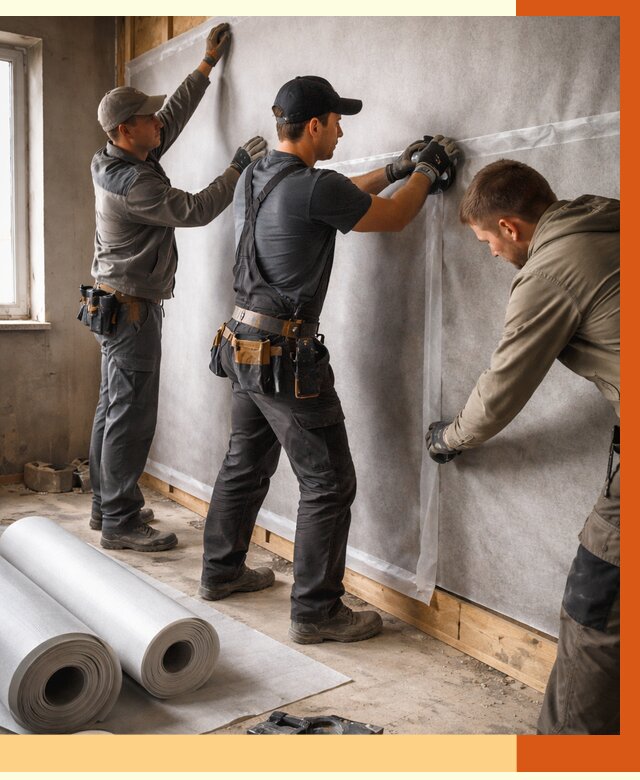 Монтаж ветроизоляции в Карасук от 4571 руб./м2 — профессионально | ТепломастерКск